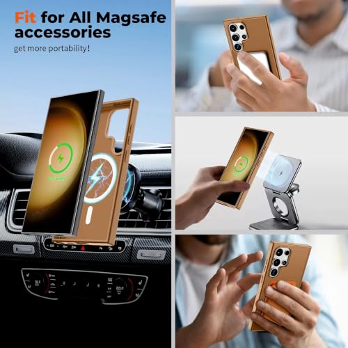 Image of AIBEX Back Cover for Samsung Galaxy S24 Ultra| Slim Case with Wireless Charging Support | Anti-Scratch, Shockproof, Anti-Fingerprint & Lightweight Military-Grade Protective Cover - Brown