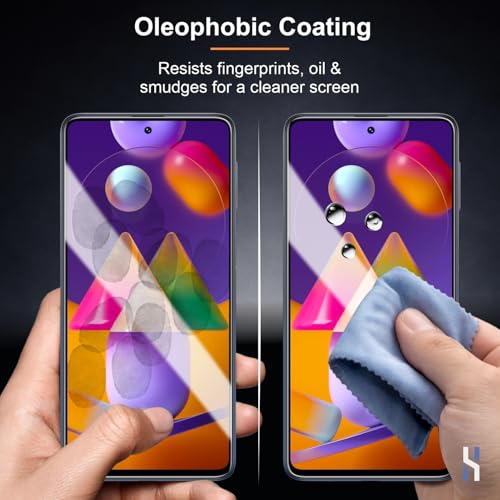 Image of Tempered Glass for Samsung Galaxy M31S | A51 | A52 | A52S (6.5 Inch) Military Grade 9H Screen Guard, Anti-Scratch, Shatterproof, Edge-to-Edge Full Coverage - Black Border