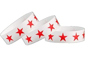 WristCo Red Stars Tyvek Wristbands: Secure Identification for Seamless Events