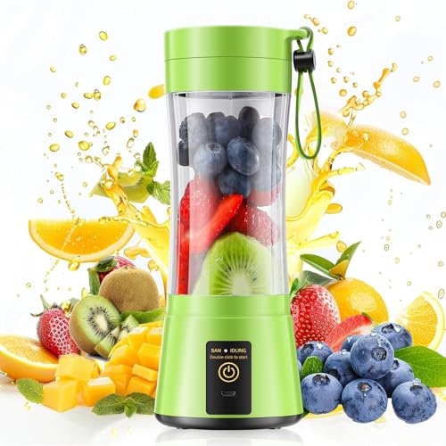 Image of Personal Cordless Portable Mini Blender - 380ml Small Smoothie Blender | Portable Blender with Lightweight Juice Cup, Quick Blend, Easy Clean, BPA-Free, Ideal for Fresh Juice for Gym /Travel /Office