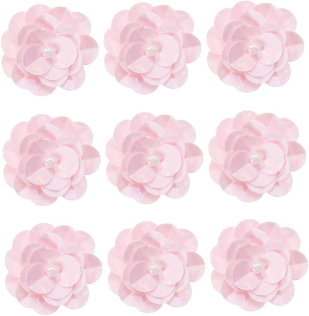 18pcs Colorful Flower Sequin Applique Patches for Crafting Embroidered Beaded Floral Lace Accessories for Wedding Dress and DIY Decorations