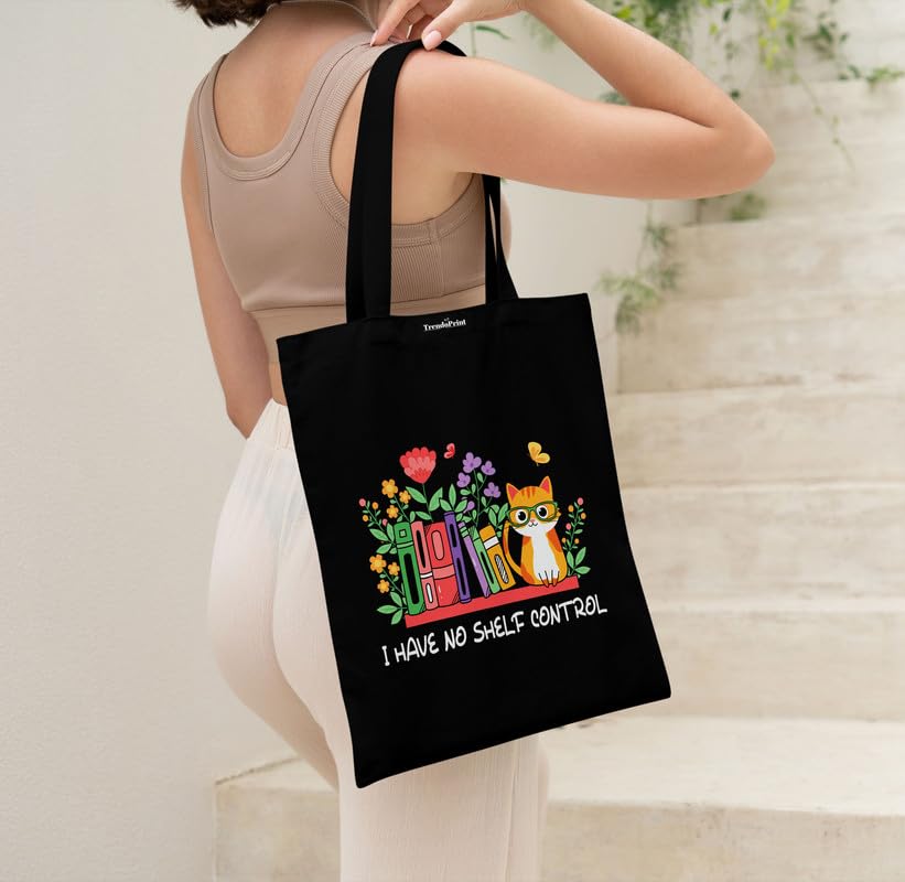 Image of TrendoPrint Reusable Shopping Bag Canvas Tote Bag for Grocery, College, Office & Shoulder Handbag Travel Bag for Men and Women (14x16 inches)