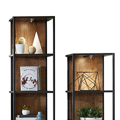 Lomadox Industrial TV-Wohnwand in Haveleiche Cognac Dekor mit Graphit inkl. LED-Unterbaubeleuchtung – Bild 6