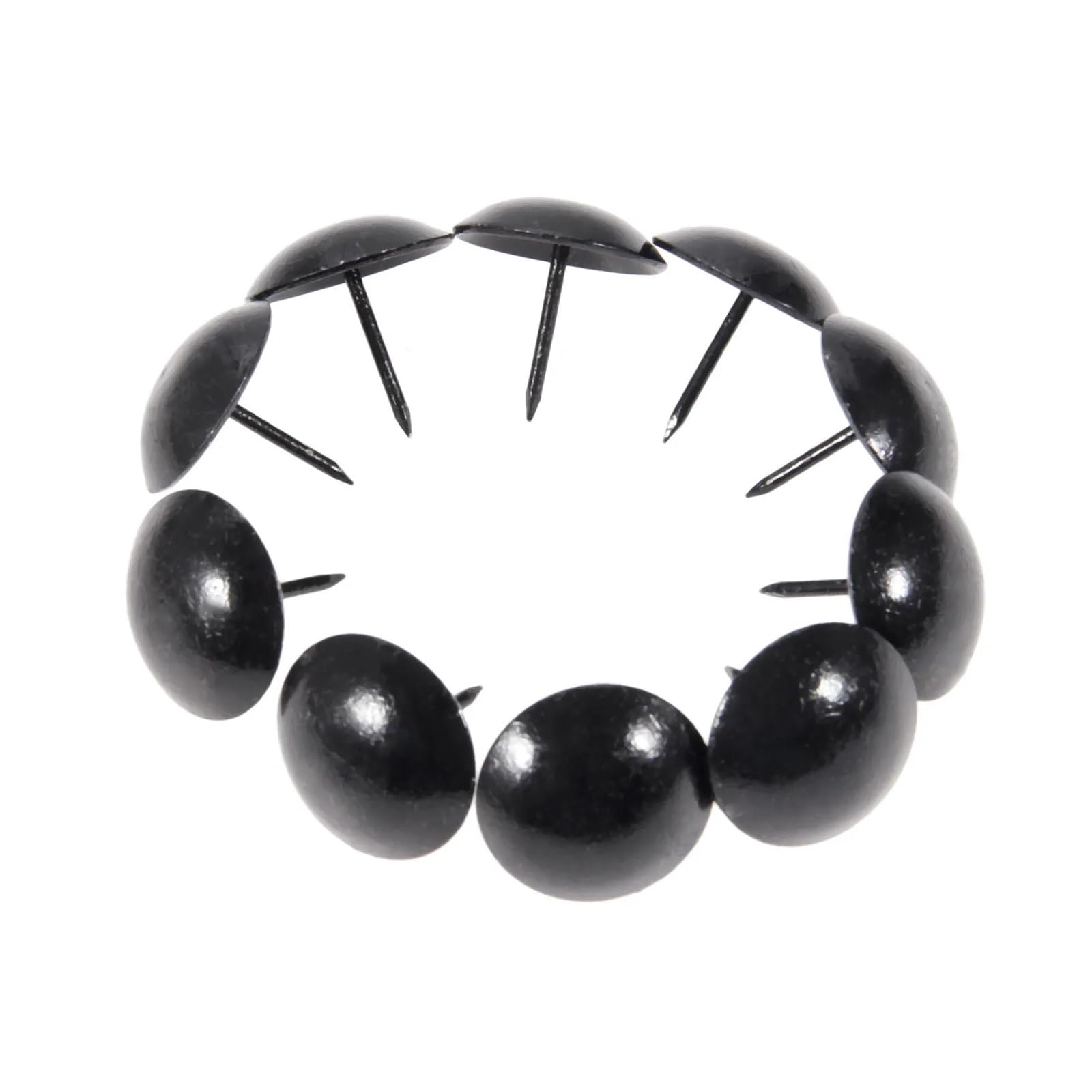 Round Upholstery Nails 50Pcs Black Upholstery Nails Jewelry Wooden Box Sofa Decorative Tack Stud Pushpin Doornail Furniture Hardware