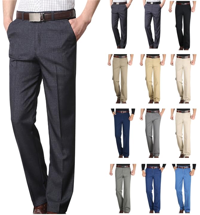 Dyhxuan Chino Hose Herren Locker Business Freizeithose Einfarbige Baumwolle...