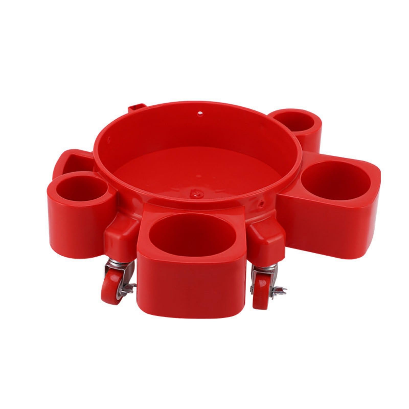 Car Wash Eimerwagen Basis Rollwagen Eimerhalter Wagen Bodenträger mit Vierseitigen Aufnahmen für Zubehör Und Einfacher Handhabung für Autopflege Garage Carport, Red