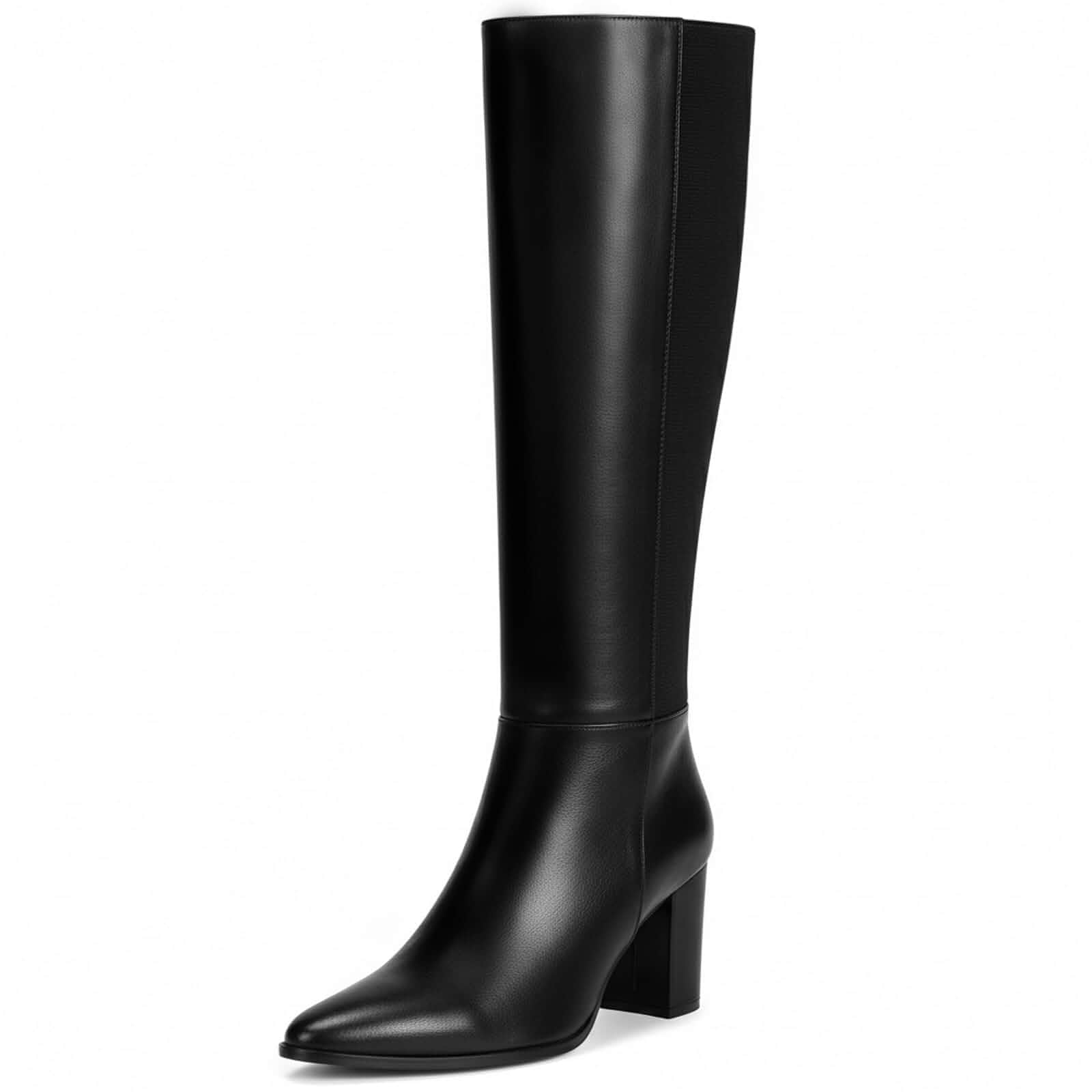 Vipost 3.35-inch Pointed Toe Chunky Block Knee High Boots for Women Heel Fall Boots for Women with Side Zipper Long Tall Winter Boot 2026
