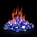 Onlyfire 10 lbs Fire Glass Rocks 1/2 Inch, Reflective Tempered Glass for Propane Fire Pit & Gas Fireplace, High Luster Firepit Glass Stones for Fire Table, Cobalt Blue (Multicolor Options Available)