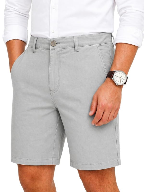 COMEOR Kurze Hosen Herren - Baumwolle Chino Shorts Elastische Taille mit Tunnelzug Stretch Sommer Freizeithose Kurz Classic Fit