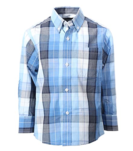 Image of Gioberti Boys Long Sleeve Button Down Plaid Checked Shirt