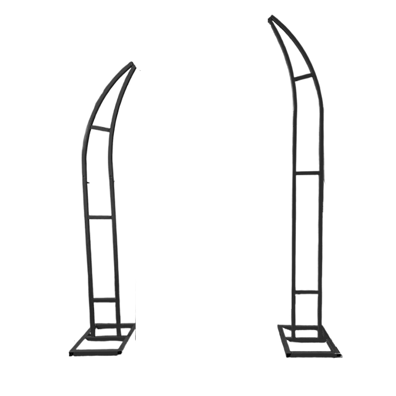 Wedding Arches for Ceremony with Stand Metal Moon Shape Garden Arch for Outdoor/Indoor Garden Climbing Plants, Wedding and Birthday Party Decoration (3 colors) ( Color : Black , Size : 1.8+2.1M )
