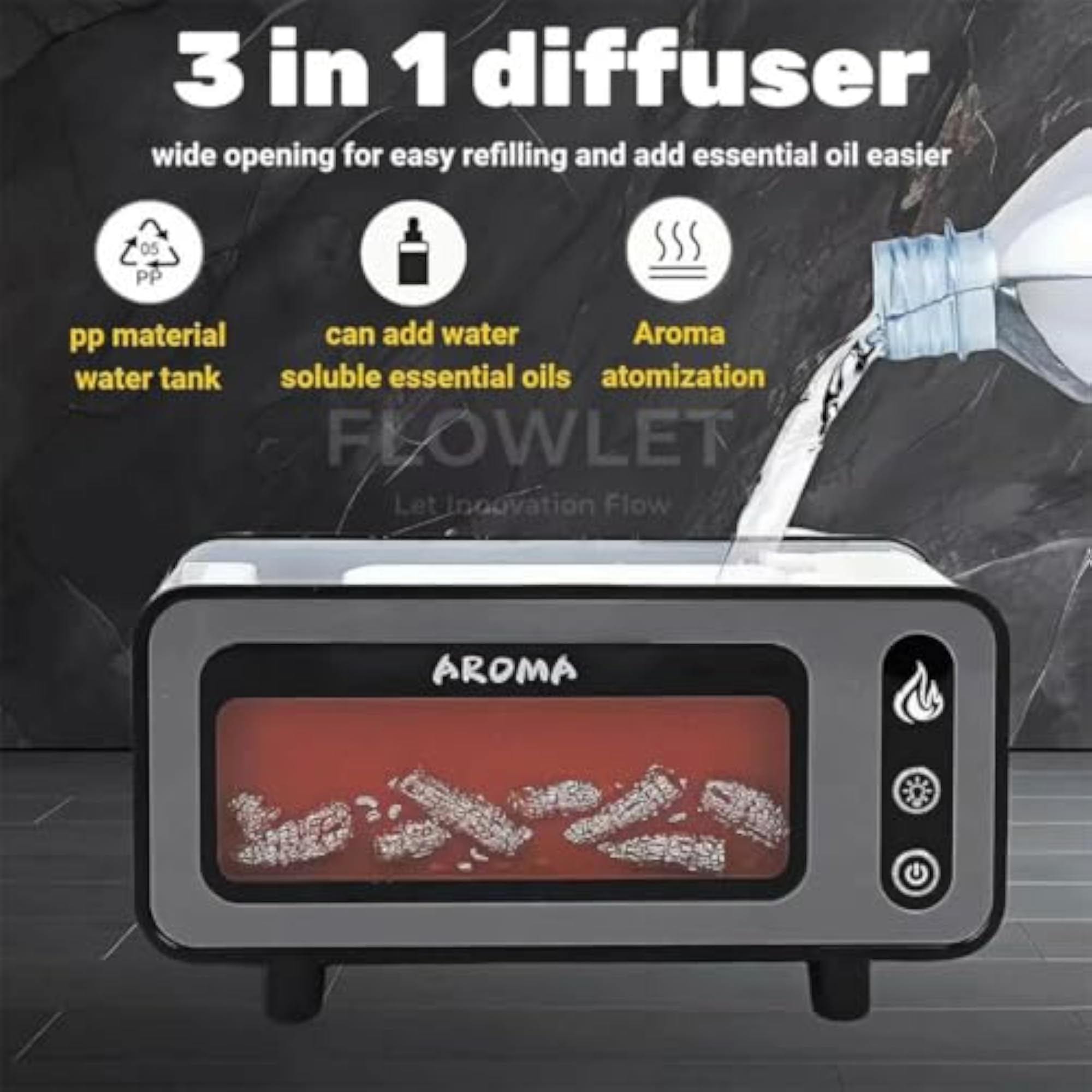 Aroma Diffuser 230ml Flame Aromatherapy Humidifier