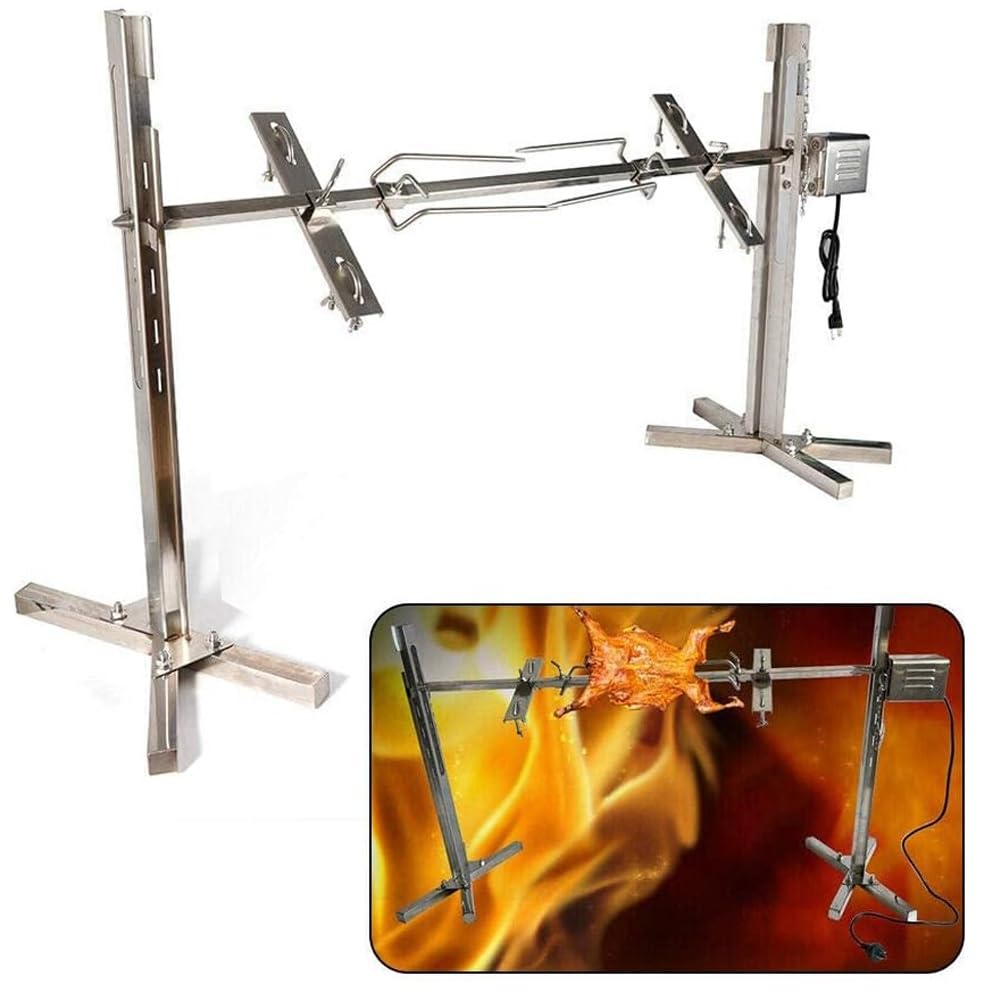 Parrilla eléctrica para barbacoa, altura ajustable, soporta hasta 70 kg, perfecta para picnics y fogatas al aire libre