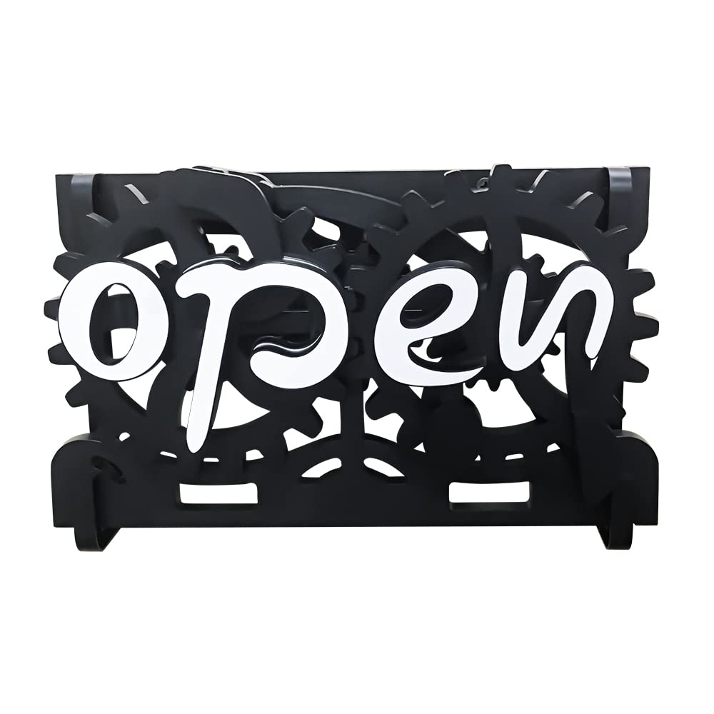 Open Closed Business Sign, Suction Cup Open Close Business Sign Ultra Manual Mechanical Gear Conversion, Double Sided Open Sign, Can Be Use on Restaurant, Bar, Hotels, Cafes Open Closed Sign Board (Suspension)