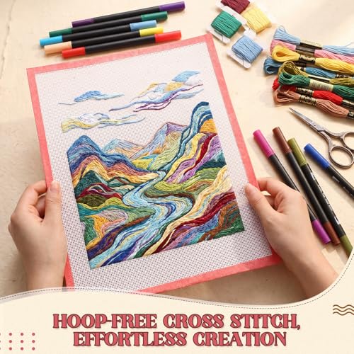 Image of Frienda 28 Pcs Needlepoint Canvas 14 Mesh, 2 Sheets 16x20 Inch White
