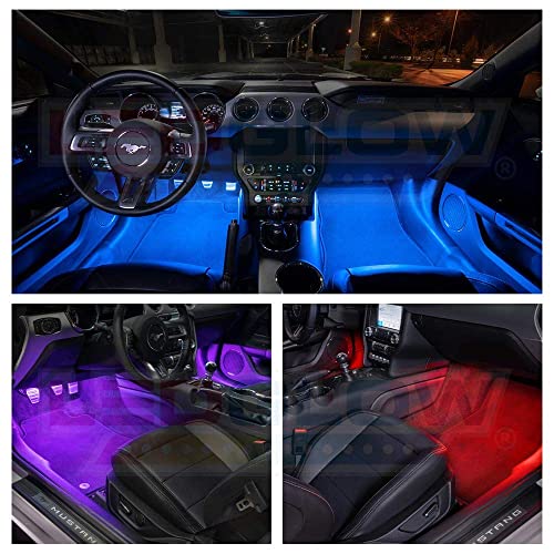 image for LEDGlow 4pc Bluetooth Multi-Color LED Interior Footwell Underdash Neon