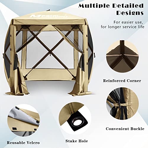 Image of MASTERCANOPY 6x6 Portable Screen House Room Pop up Gazebo Outdoor Camping Tent with Carry Bag (6x6,Beige)