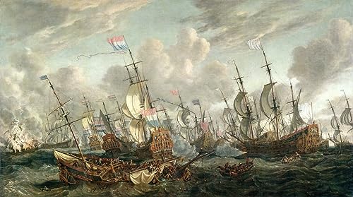 Tableau la bataille de quatre jours Abraham Storck impression d'art sur toile haut de gamme