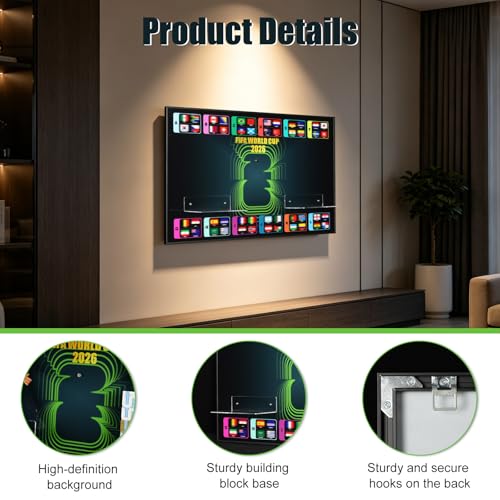 NAOCARD Display Wall Board Compatible with Lego 66818 Lionel Messi & Building Sets 43011 43012 43015 43016 43032 – Wall Mount Showcase for Minifigure Collection, Soccer Themed Home Decor by NAOCARD - Used condition - Image 6