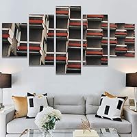 SIGNWIN 5 Panel Canvas Wall Art Modern Art Shapely Patterns Windows for Home Decorations Ready to Hang - 60