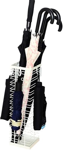 Soporte para paraguas (4 ganchos), diseño simple y reforzado, con 4 ganchos, para oficina, chalet, hotel, restaurante o cafetería