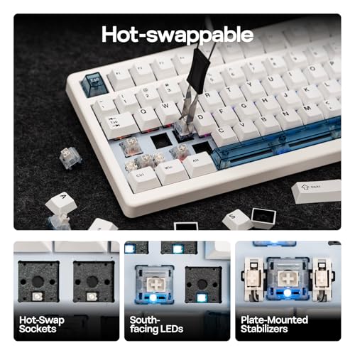 Clavier de Jeu Effet Hall EPOMAKER HE80 Hot-Swappable DKS SOCD avec Câble Mac PC