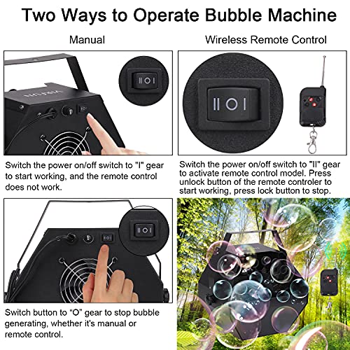 Bubble Machine, Virfun Professional Metal Bubble Machine With Wireless Remote Control And Automatic, Outdoor Or Indoor Use #TOP2