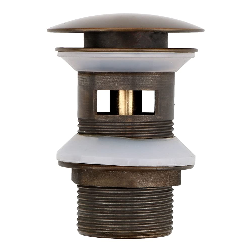 YUZGUHEY Sink drain strainer Stainless Steel Basin Drain Stopper Pop Up with Overflow Slotted Washbasin Vanity Waste Drainer Kitchen(Bronze)