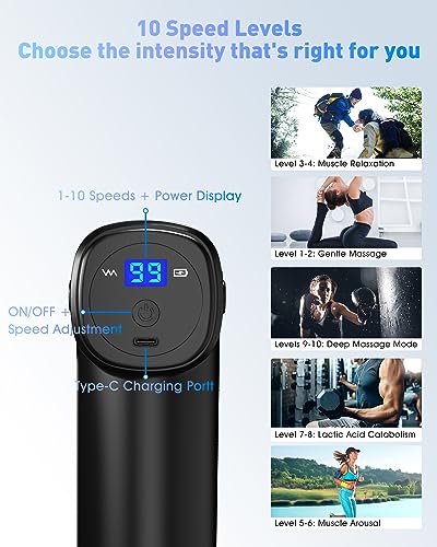 image for LINGTENG Massage Gun Mini, Portable Mini Massage Gun with 10 Speeds 