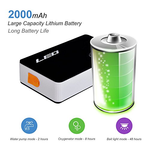 Oxigenador, Andoer 3 em 1 Mini Aquário Oxigenador Bomba de água Silent USB Recarregável Aerador de b