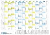 Wandkalender 2020 A2 (59 x 42 cm) für 14 Monate Dez 2019 - Jan 2021 | Wandplaner mit Ferien- und Feiertage-Übersicht, FSC®-Papier, gefalzt + extra A3 & A4 Kalender!