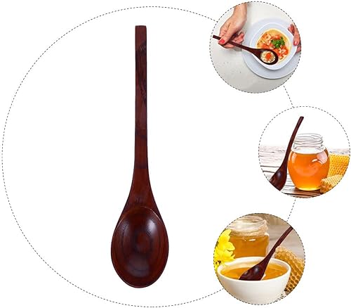 Miniatura 4 de Hemoton Cuchara japonesa de madera cucharas de sopa, cucharas de sopa, cucharas de sopa exquisitas cucharas de mezcla de café, cuchara pequeña mini