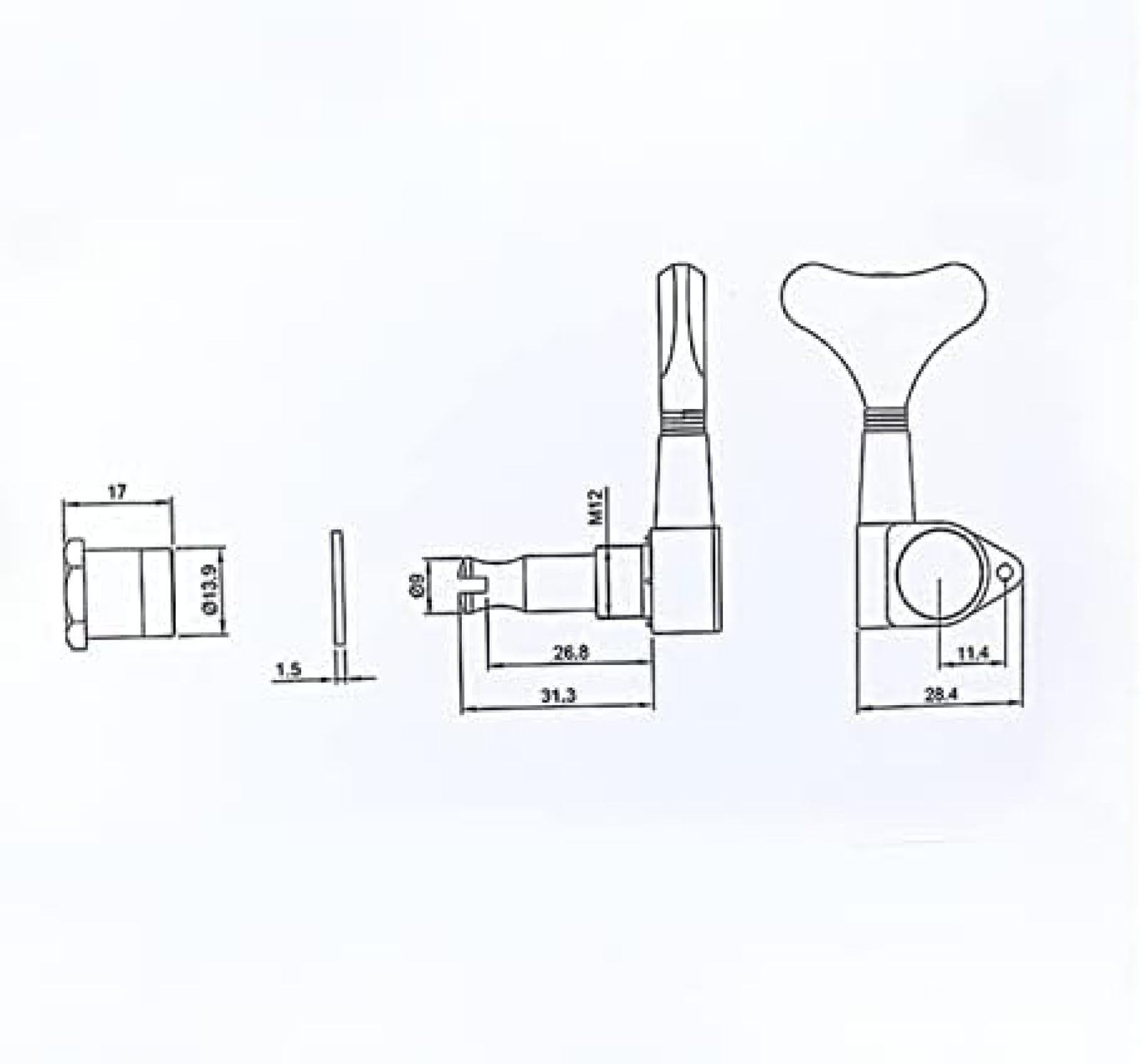 Piroli per Accordatura 1 Set 4/5/6 Corde per Basso Elettrico Meccaniche Sintonizzatori Gold,L4,Pleasant63