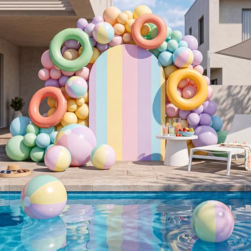 MiniInflat 3 Pcs Pastel Inflatable Beach Balls 24 & 16 Inch Large Round Pool Balls PVC Toys for Adults Kids Summer Beach Water Games, Birthday Luau Party Favors Decorations(Macarons) - image 4