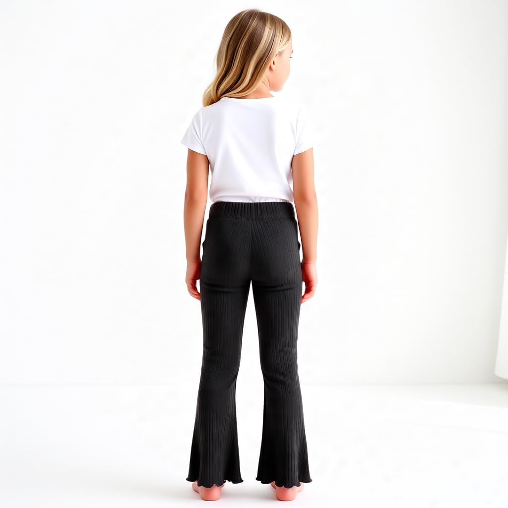 Girls Ice Silk Flare Pants Toddler Ruffle Bell Bottoms Elastic Waist Summer Leggings Mosquito Resistant Breathable
