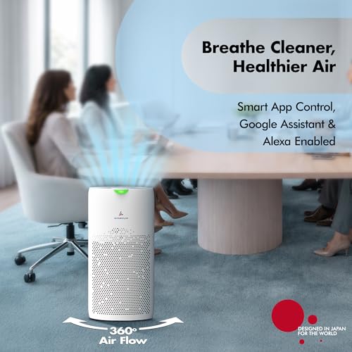 Image of Pure Air PA5 Wozoyo Air Purifier for Home & Office, 4-in-1 filter, Pre Filter,Anti-Bacterial,H13 HEPA,Activated Carbon,Covers 1570ft,Removes 99.99% PM2.5 PM10 Smoke Dust Odor,APP control,LED Display