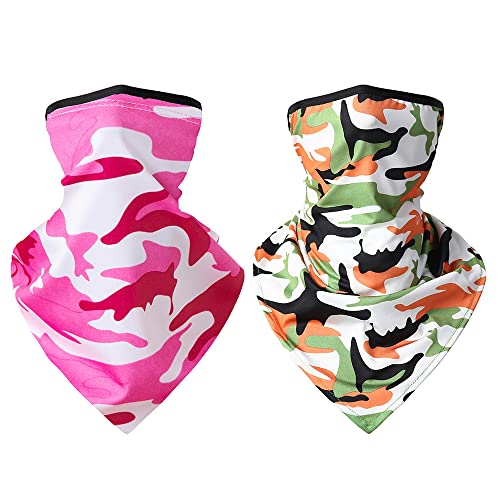 VOANZO 2 Pcs Outdoor Multifunctional Sports Ice Silk Breathable Anti-dust Sun Protection Half Face Mask Headscarf