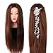 Produktbild Neverland Frisierkopf 60% echthaar Übungsköpfe Frisierkopf Frisurenkosmetik Praktische Schminkpuppe mit Halter & Hairdressing Werkzeuge Zubehör Set #4