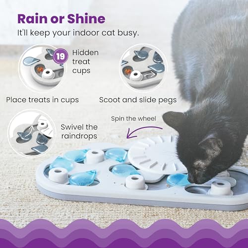 Catstages Nina Ottosson Rainy Day Puzzle & Play - Interaktives Intelligenz-/Snackspielzeug für Katzen