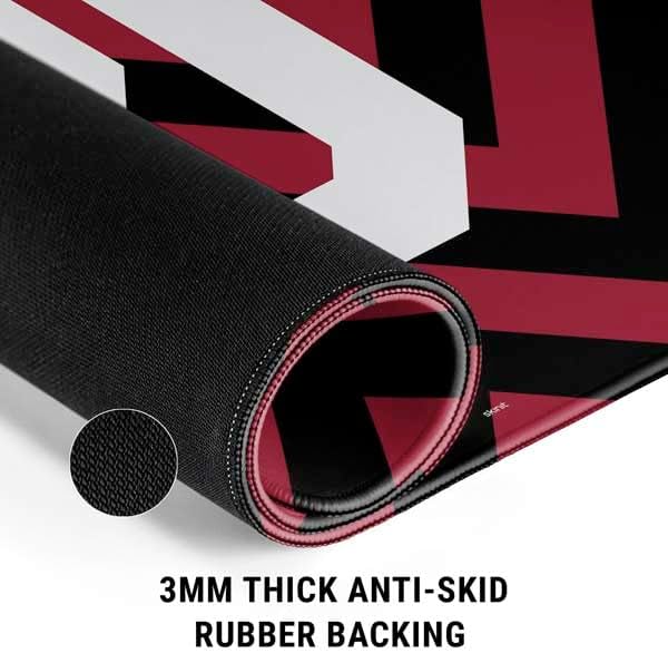 Skinit Small Gaming Mouse Pad - Officially Licensed Oklahoma Sooners Chevron Design with Stitched Edges, Waterproof, Non-Slip Rubber Base, Desk Mat for Keyboard & Mouse, 12.6" x 11" inches