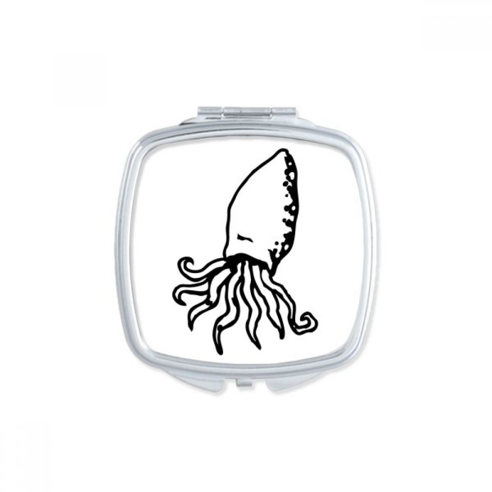 Miroir de poche poulpe de dessin animé mignon et carré pour maquillage compact
