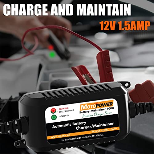 Motopower MP00206A 12V 1.5Amp Automatic Battery Charger thumb #1