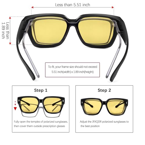 Polarized Sunglasses Fit Over Glasses for Men Women, Oversized Square Sun Glasses UV400 Protection RF72013