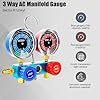 ADAFIRST AC R1234yf Manifold Gauge Set, 3 Way Car Air Conditioning 1234yf Refrigerant Recharge Tool Kit, with Hoses Quick Coupler Case, for Auto Air Conditioner Freon Diagnostic Test and Charging #1