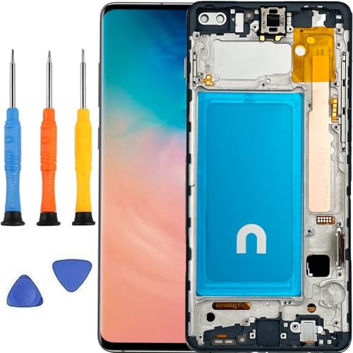 Tefnkiee for Samsung Galaxy S10 Plus Screen Replacement for Samsung S10+ Plus 5G Screen Replacement with Frame SM-G975U G975F/DS G975A G975W LCD Display digitizer Touch Screen