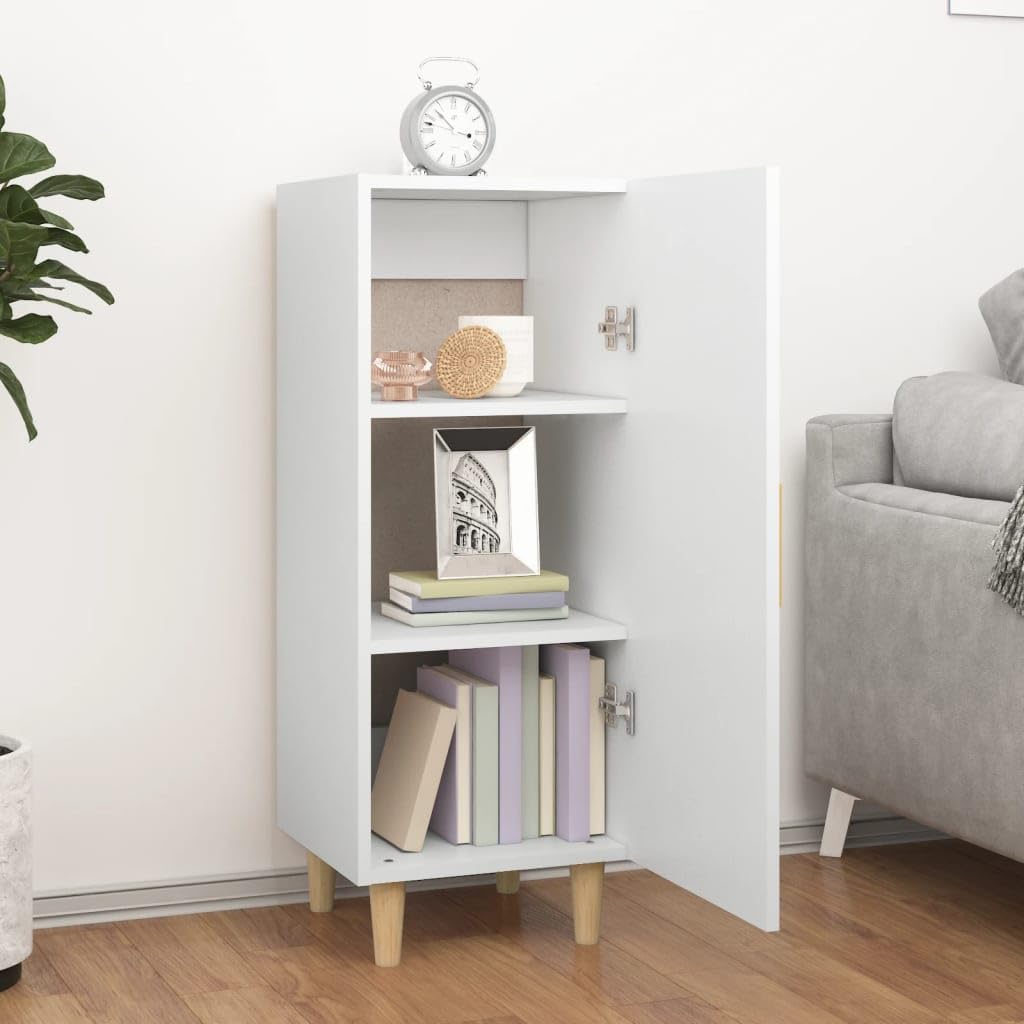 Aparador moderno para sala de estar de madera con estantes y puerta batiente, aparador de madera para comedor con práctico espacio de almacenamiento