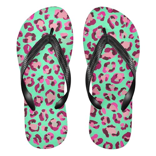 Leopard Pink Maroon Mint Green Flip Flop Beach Summer Casual Sandal for Women & Men Shower Shoes 20861841