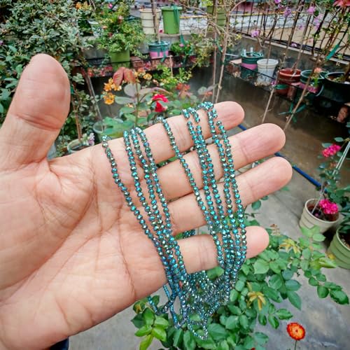 Image of 2mm Rondelle Glass Beads for Jewelry Making, Faceted Briolette Crytal Spacer Beads for Bracelet Necklace Earring, Clear Green 1200pcs