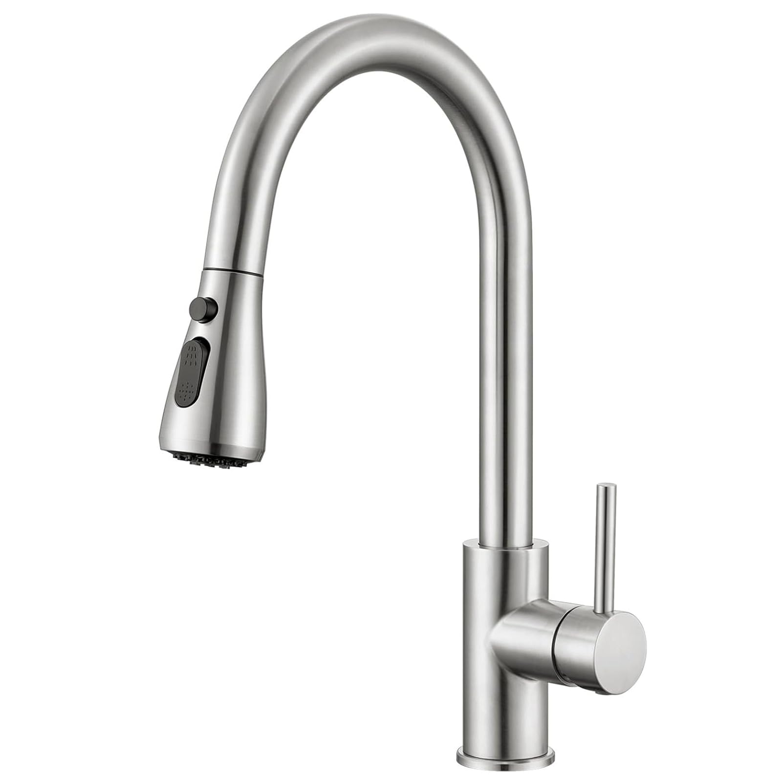 Ribech Rubinetto Cucina Estraibile, Miscelatore con Doccetta a Rientro Automatico, Testa Orientabile 360°, 2 Funzioni Getto, Acciaio Inossidabile