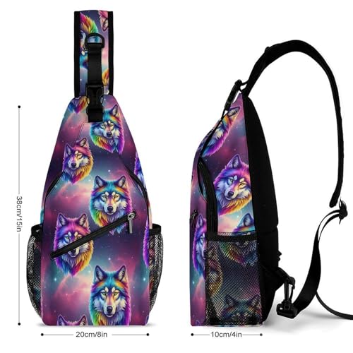 Breathable Mesh Shoulder Pack Wolf Gym Fitness, Moisture-Wicking Crossbody Sling Yoga Running Workouts2